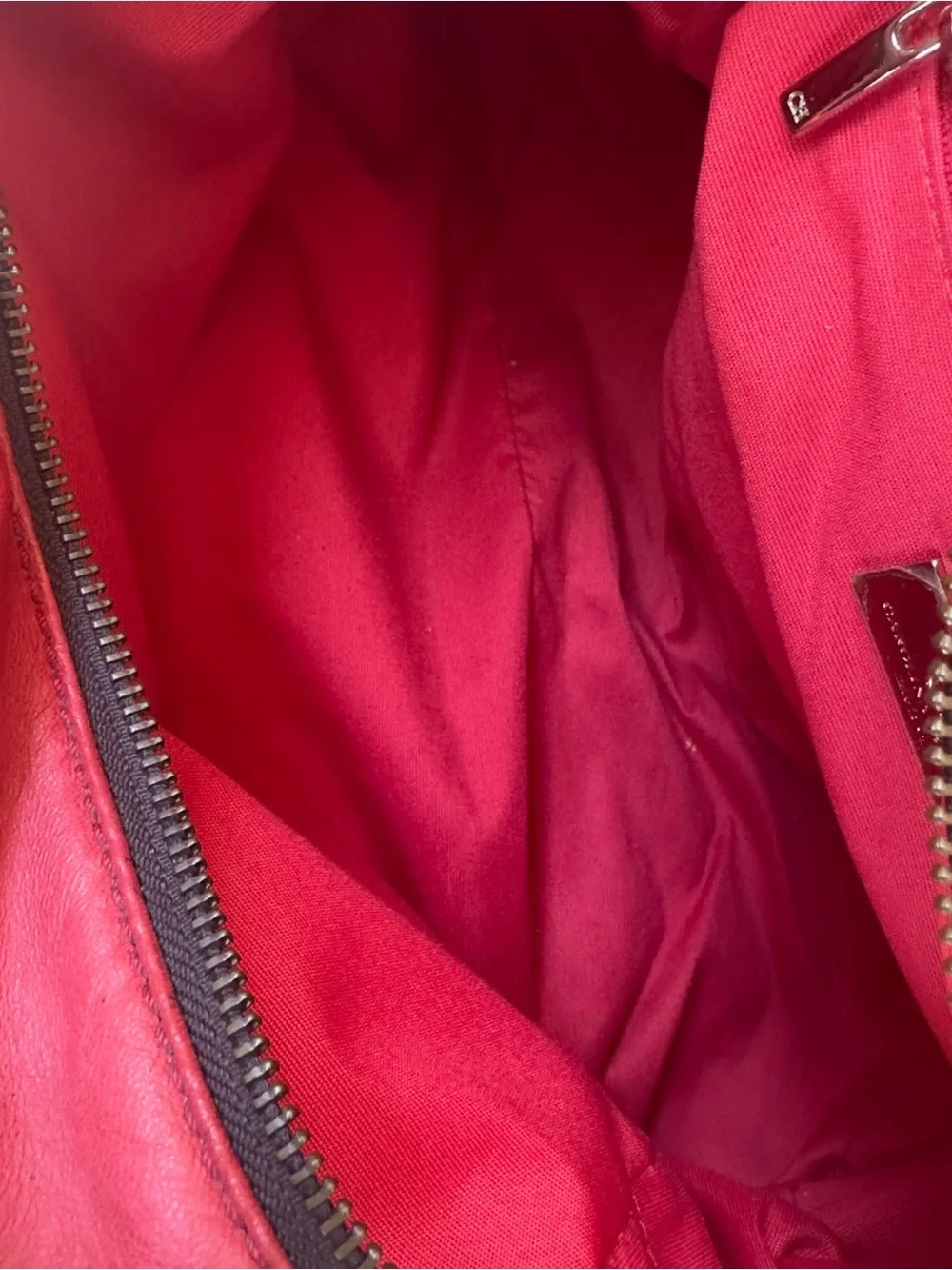 🔥 CH Carolina Herrera Red Leather Andy Monogram Satchel Bag Spain